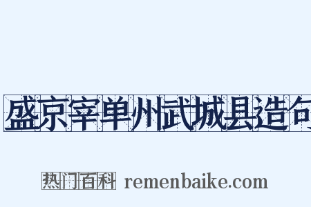 盛京宰单州武城县造句是什么意思的图片